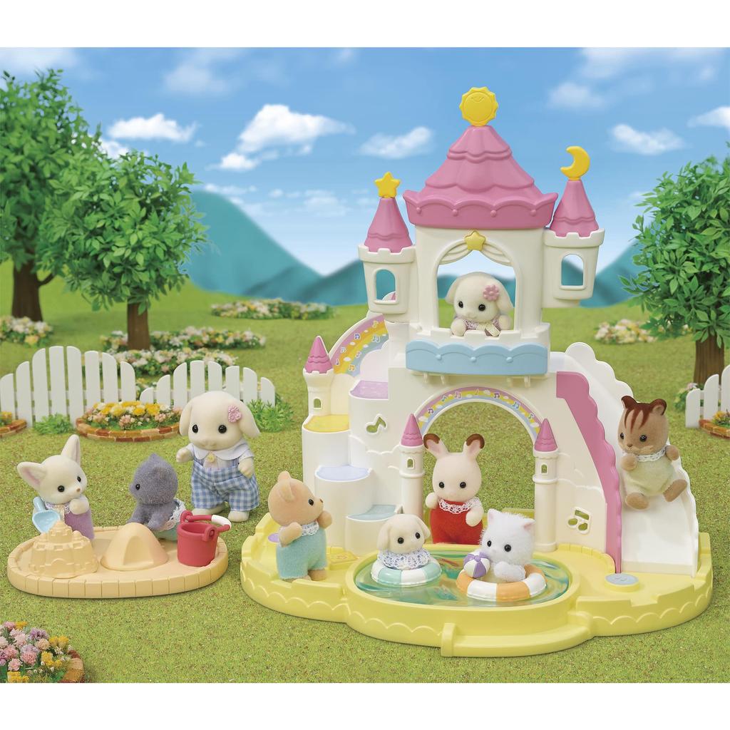 Epoch Sylvanian Families Hoikuen Play Equipment ST Mark Certification 3 Years Old and Up Toy Dollhouse Sylvanian Families [Castle Osunaba/Pool Set]