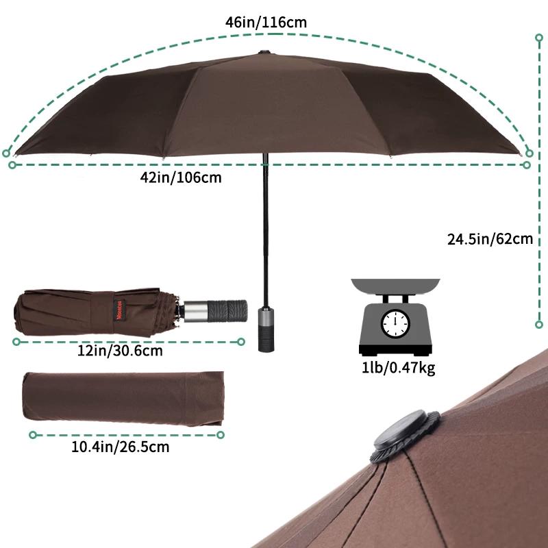 Automatic Umbrella Large Folding Umbrella Reinforced Thick Windproof Rain and Rain Dual-Use for Both Male and Female Foreign Trade Original Order