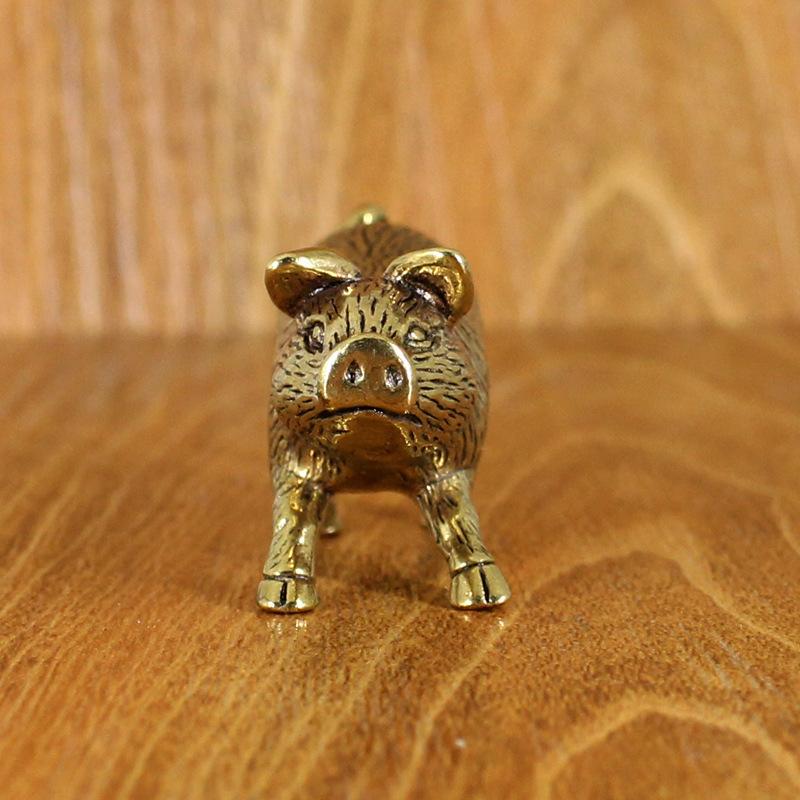 1 шт. Латунь Свиная щетина Свинья Подвеска Брелок Украшение для подарка на день рождения мальчика Орнамент Зодиак Свинья Настольный орнамент Домашние украшения Брелок-подвеска