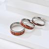 Wooden Jewelry Wholesale 6mm 8mm Titanium Steel Inlaid Wedding Rings for Lovers