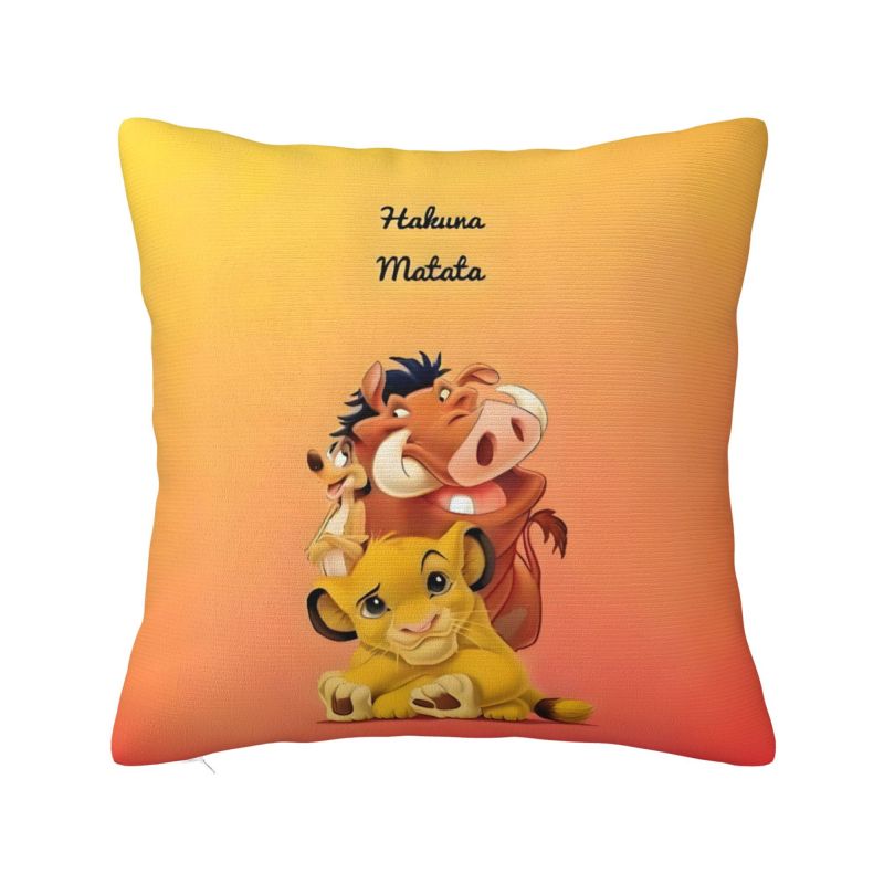 Custom Disney The Lion King Cartoon Pillow Case 45x45cm for Living Room Anime Kawaii Luxury Cushion Cover Velvet Pillowcase