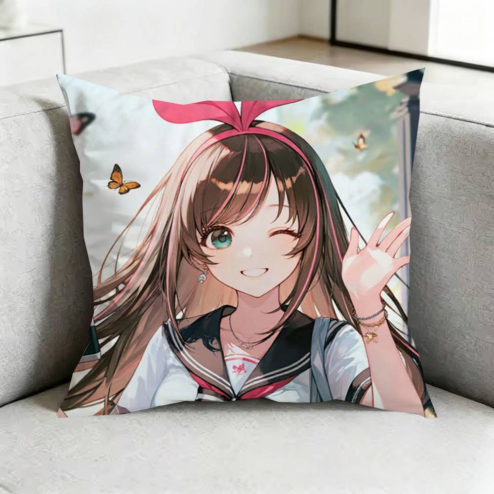 VTuber KizunaA AI Pillow Case Square DoubleSided Sofa Cushion Cover Bedroom Bedside Pillow Gift