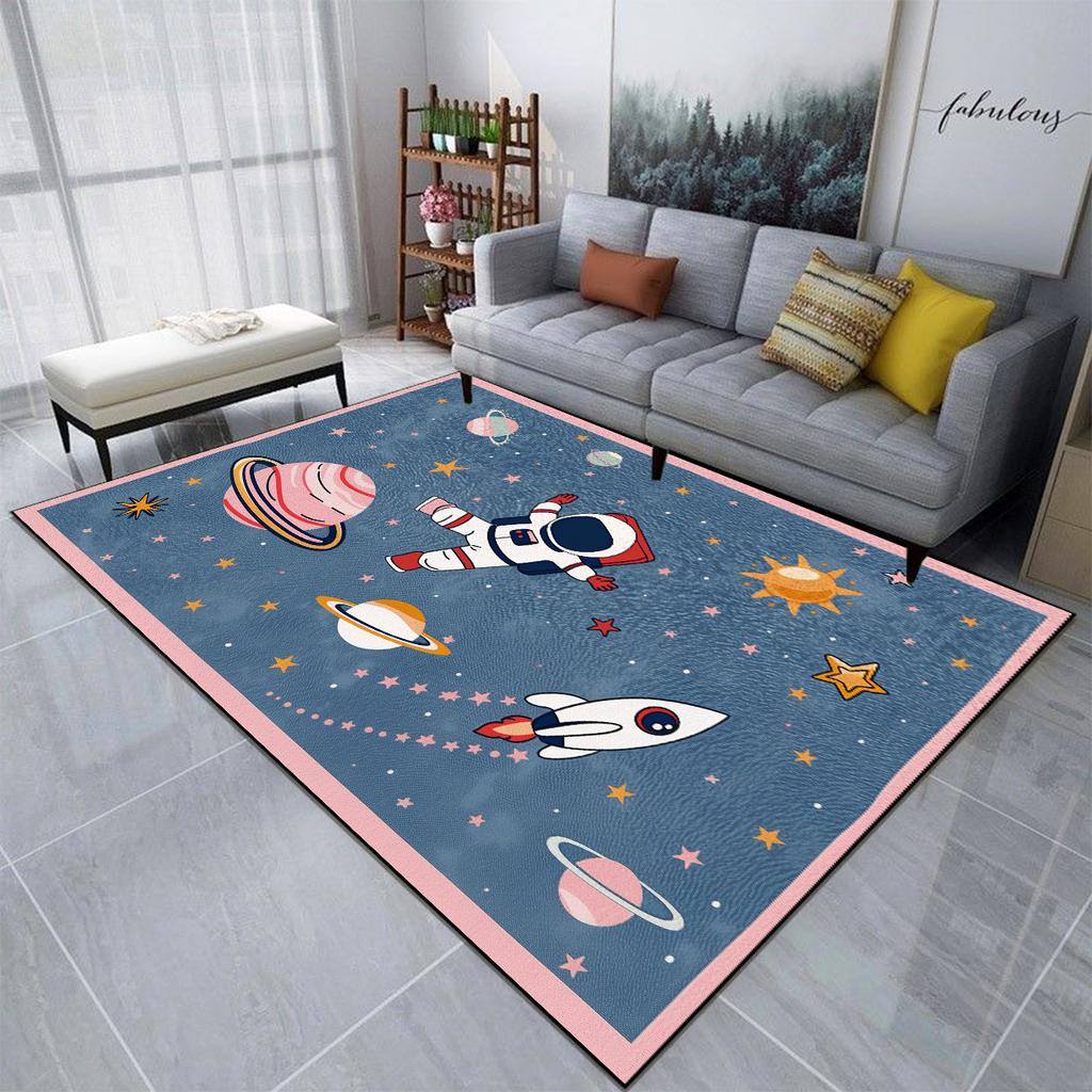 Spaceman Animation Carpet for Living Room Ins Children's Room Large Size Soft Rugs Cute Style Non-slip Washable MAT Customizable