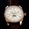 Часы Moon Phase Multi Calendar 5 ATM Водонепроницаемые деловые формальные кожаные часы с ремешком ограниченной модели белого розового золота [Salvatore Mara] мужские SM22105S-PGWH