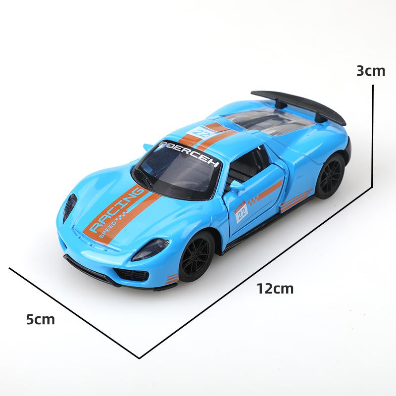 AABKN1 (bagged)1:36 Alloy Car Model Simulation 918 Porsche Racing Car Vehicle Pull Back Car Ornaments Collection Toys For Boy Children