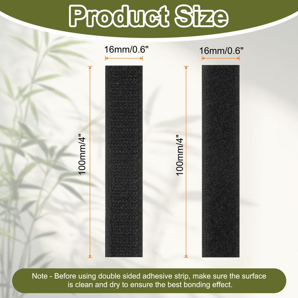 Прочная самоклеящаяся лента-липучка прямоугольная нейлоновая наклейка клейкая лента для дома офиса автомобиля DIY рукоделия черная