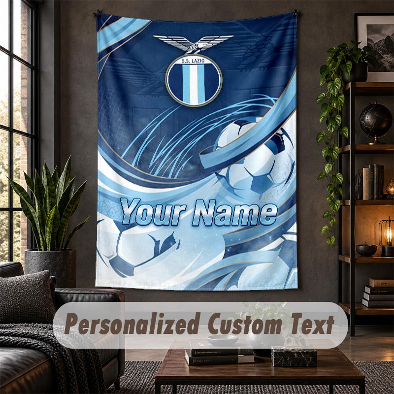Wall Tapestry Lazio FC Print Custom Name Text Wall Hanging Home Decor