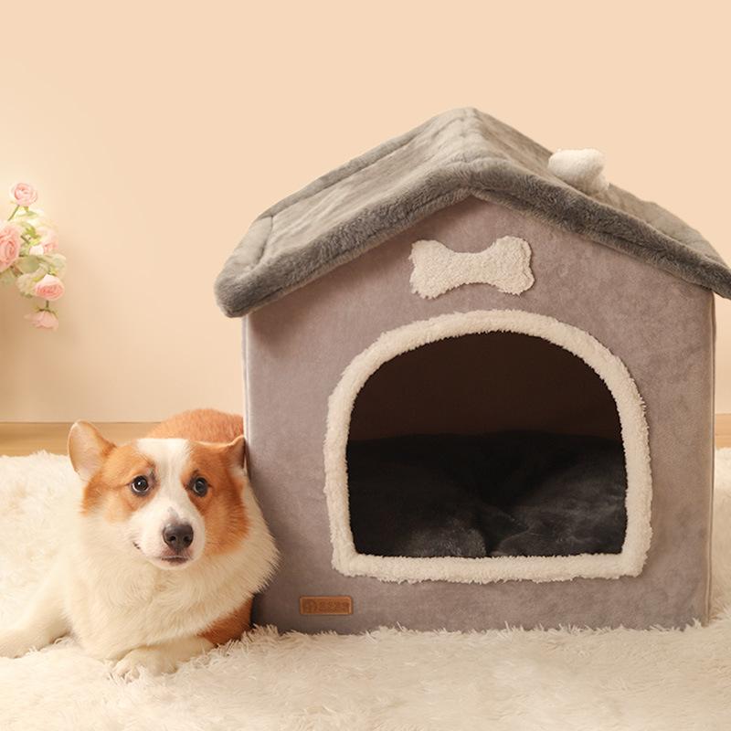 Домик для собак, лежанка для собак, съемный и моющийся домик для домашних животных, всесезонное универсальное гнездо, закрытая палатка, домик для собак, осенне-зимнее утолщенное гнездо для кошек