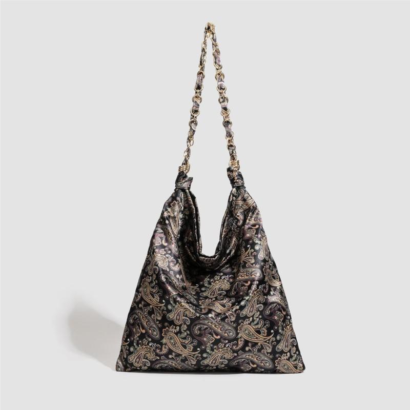 Retro Print Chain Tote Bag Women Large Capacity Composite Bag Shoulder Bag Ladies Fashion Versatile Commute Daily Crossbody Bags