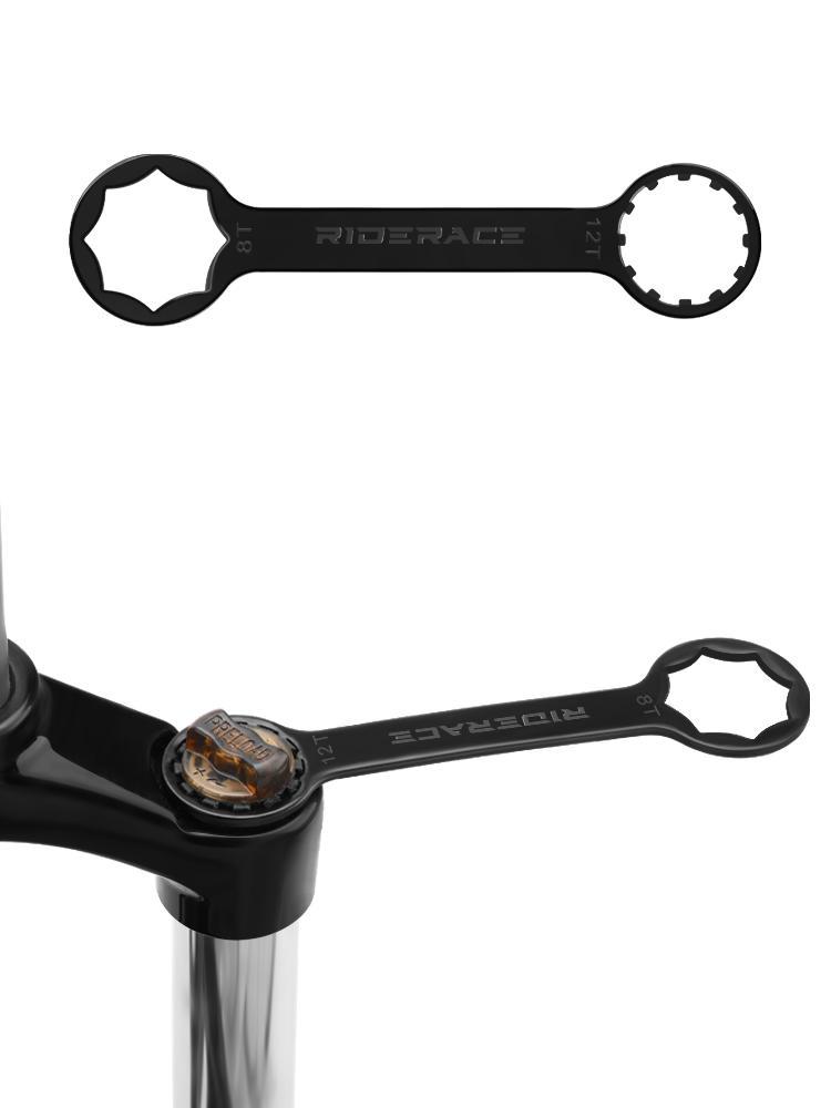 RIDERACE Bike Front Fork Wrench Spanner Steel For Suntour XCM XCR RST Bicycle Suspension Cap Removal Installation Repair Tool