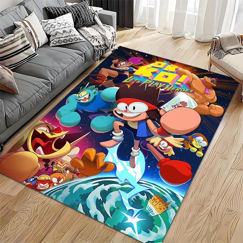 Cartoon Heroes Action Adventure suitable as a non-slip mat for the living room or bedroom sofa