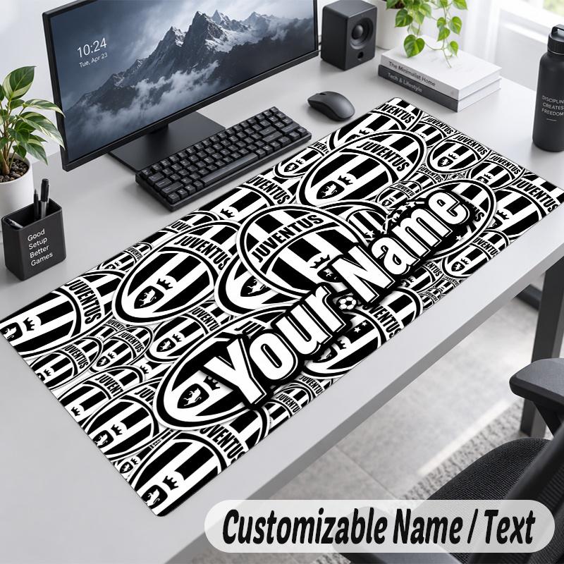 Juventus Personalized Large Mouse Pad Custom Name Text Extended Desk Mat Gaming Mousepad
