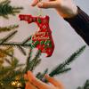 State Pride Christmas Ornaments Acrylic State Shaped Xmas Tree Hanging Decoration for Holiday Home Decor