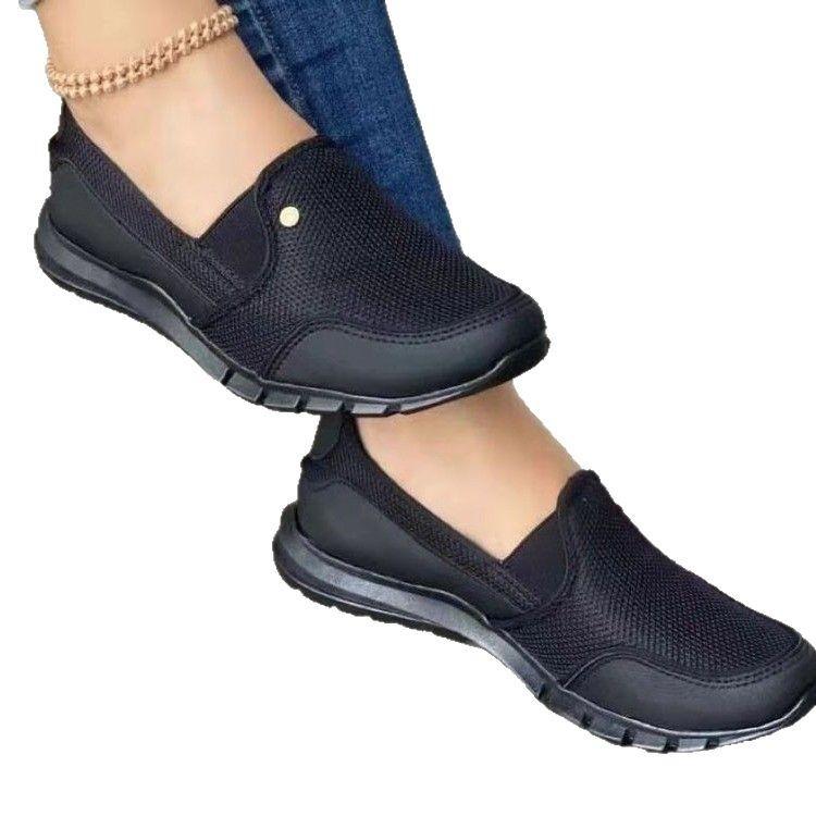 2025 новые импортные женские спортивные туфли с плетеным ворсом, большой размер, повседневная спортивная обувь с неглубоким горлом и плоским дном