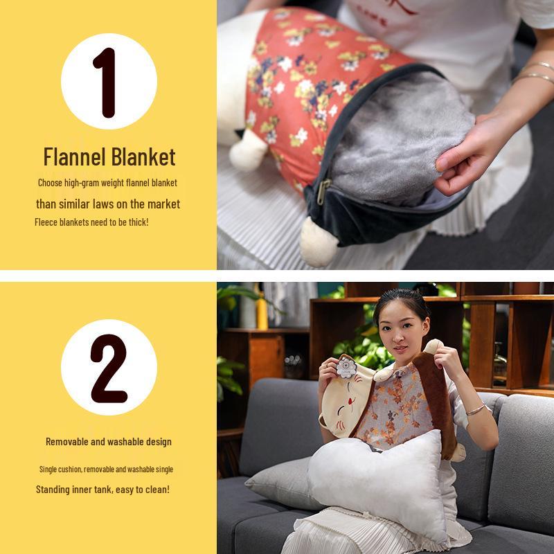 Подушка-поддержка для поясницы «Счастливый кот» двойного назначения для офиса, автомобиля и сна