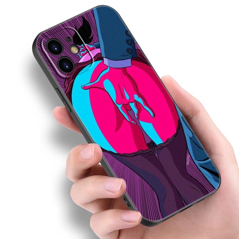 Sexy Lady Red Lips Girls Bikini Case For Apple iPhone 14 13 12 Mini 11 Pro Max 7 8 XR X XS 7 8 Plus SE 2020 2022 Black Cover