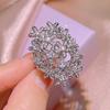 Крутой стиль, высокий класс, нишевый дизайн, модные цветы, полные изысканных бриллиантов и цирконов, женское кольцо