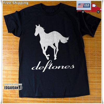 Футболка Deftones Белый Логотип Пони Рок-группа Черная Унисекс Размер S-5XL