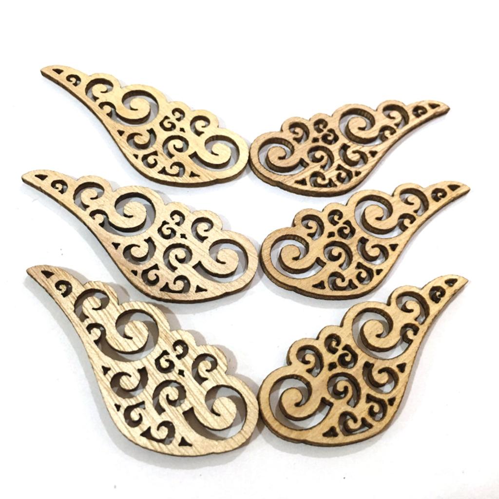 Натуральный декоративный DIY ремесло скрапбукинг граффити орнамент деревянные чипсы крылья ангела кулон