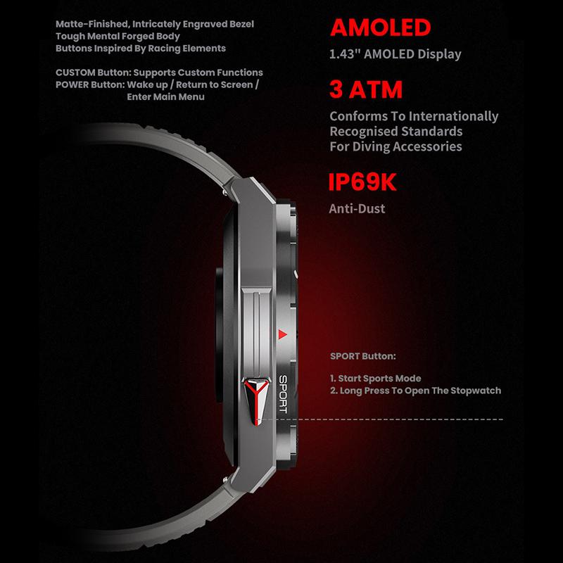 Умные часы Bluetooth Call Dual Band GPS Air Pressure Compass Outdoor Threeproof Mens Bracelet