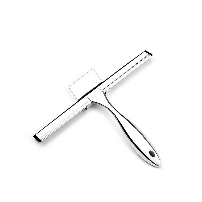 14 inch Shower Squeegee Shower Glass Door Cleaner Tool Bathroom Wall Wiper with Self Adhesive Hooks Holder for Mirror Car Window