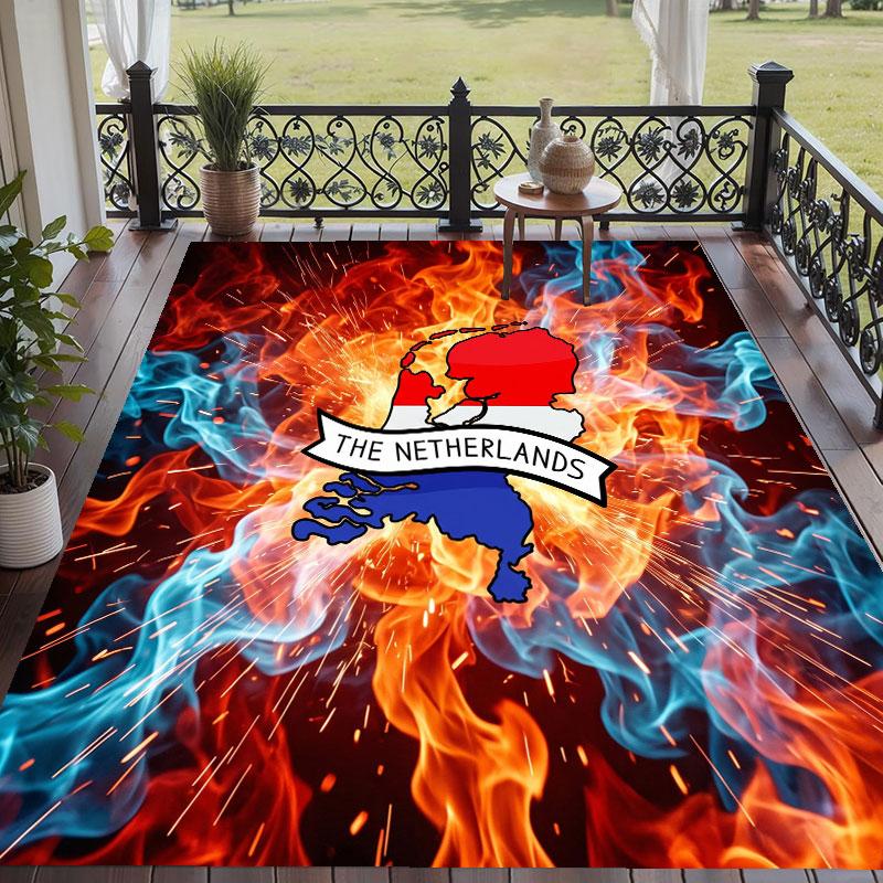 Soft Floor Carpet Netherlands Football Pattern Area Rug Decorative Mat For Home Room Decoration