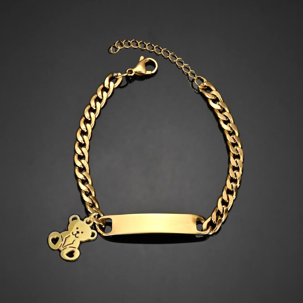 Atoztide Personalized Engrave Name Bracelet For Men Women Kids Stainless Steel Heart Adjustable Figaro Chain Family Jewelry Gift