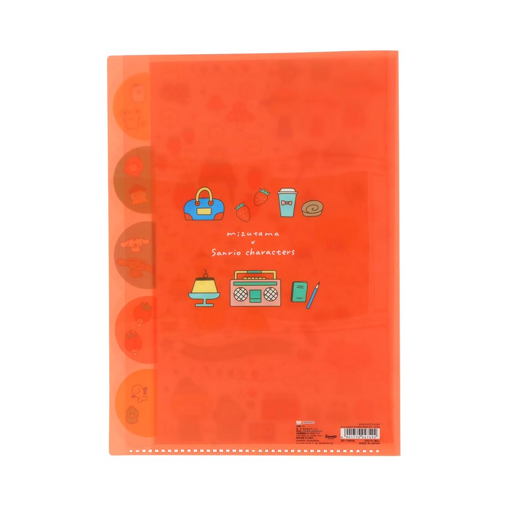 Sun-Star Stationery mizutama Sanrio Characters Goods Clear File A4 Size 5 Pockets Mix S2176858