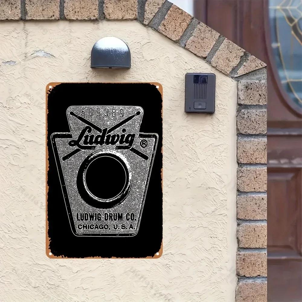 Ludwig Snare Drum Vintage Metal Poster, Rust Resistant Aluminum Sign.Ideal for Home Decor, Easy To Hang. A Gift for Music Lovers
