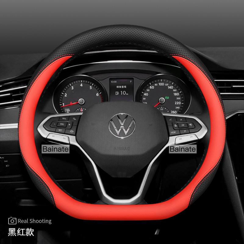 Для Volkswagen VW T- Roc ID7 Polo Arteon Taigo T-corss Чехол на руль автомобиля, Кожаный чехол на руль 38 см Аксессуары
