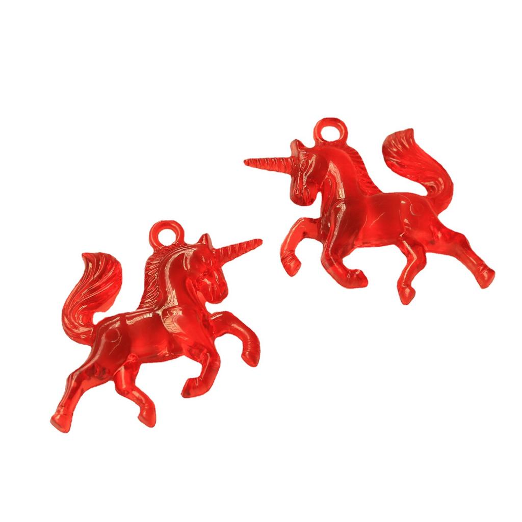 10 шт. мультяшные прозрачные цветные трехмерные единороги DIY акриловые серьги аксессуары для волос чехол для мобильного телефона материал