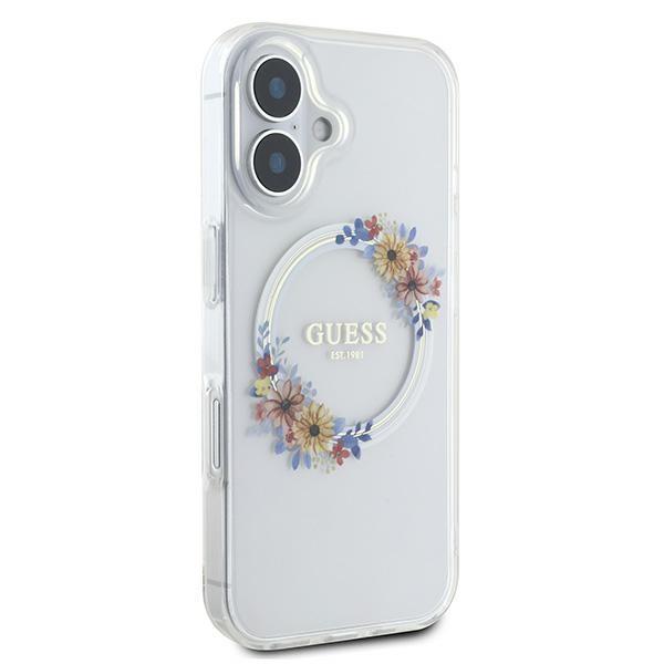 Guess Guhmp16Shfwfct Iphone 166.1 Przeźroczysty/Transparent Hardcase Iml Flowers Wreath Magsafe