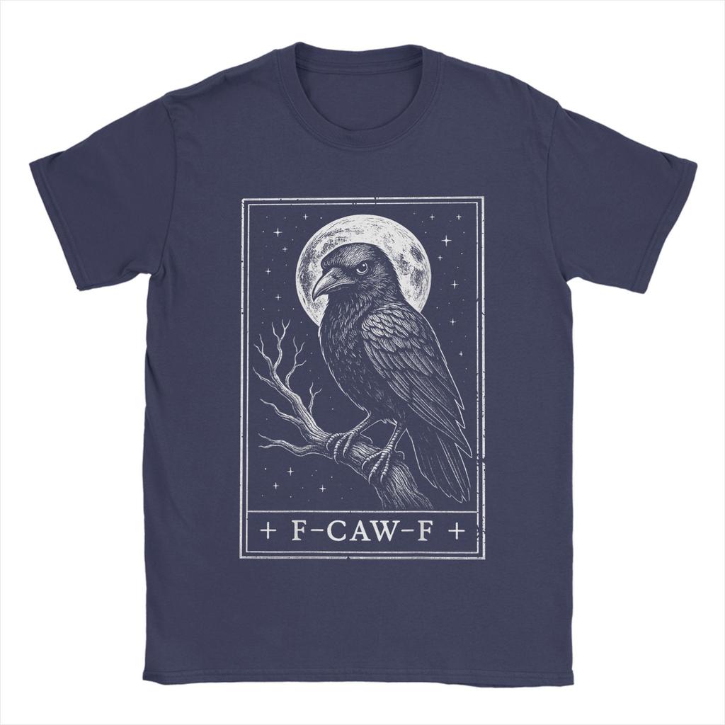 Oversized T Shirt F-CAW-F Crow Tarot Card Funny Halloween Cotton T Shirts  Trending Tee Shirt Summer Print Short Sleeve Tees