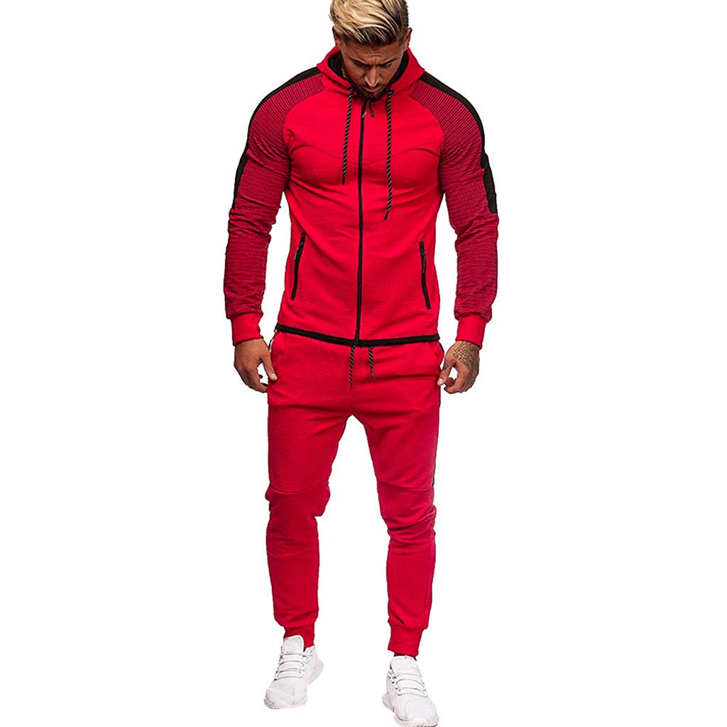 Мужской зимний свитшот с карманом, топ, брюки, комплекты, спортивный костюм, тренировочный костюм