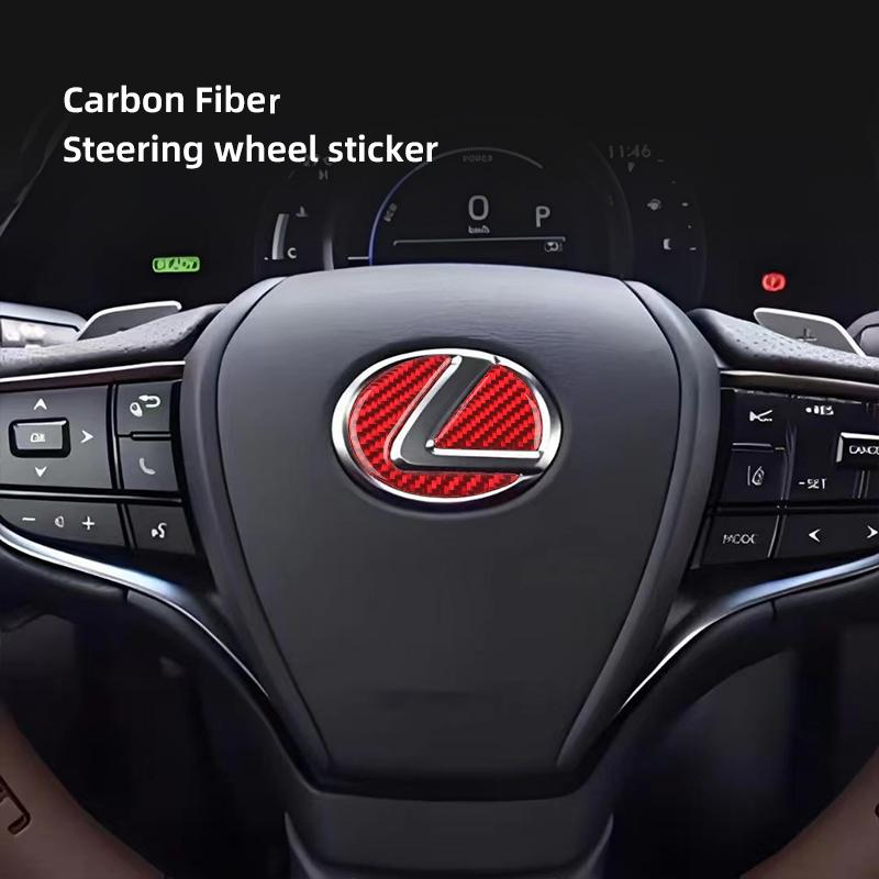 BJYL6 Interior Stickers Lexus Car Sticker Carbon Fiber Steering Wheel Decorative Sticker For RX330 IS250 Ct200h ES300h RX350 IS300h NX