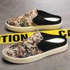 Half Shoes For Men Mules Canvas Slip On Flats Slippers Summer Backless Slippers Loafers 2025 Man Slides Mens Casual Shoes