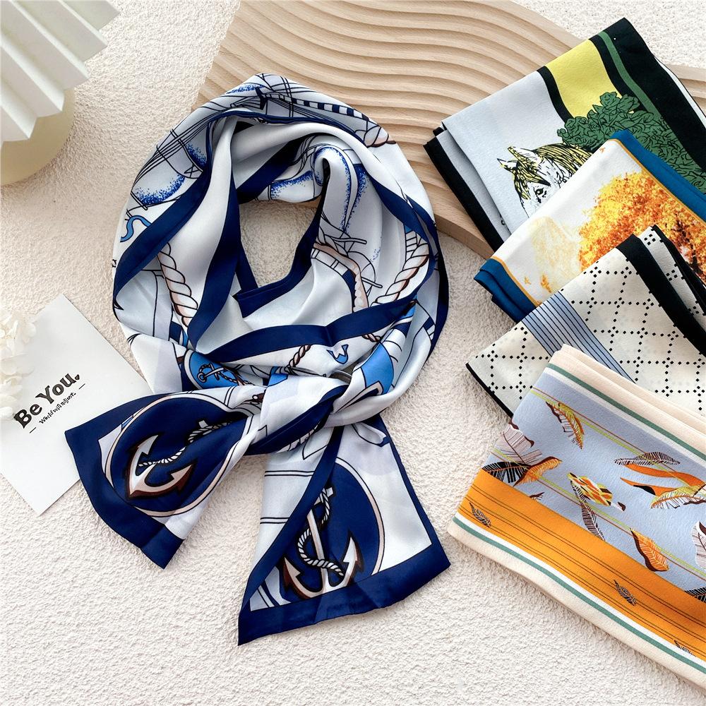 New Scarves Silk Scarves Women'S Spring And Autumn Season Long Decorative Professional Scarves Summer Thin Styles Paired With Shirts Stylish