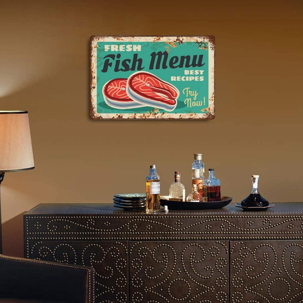 1-Pack rusty metal art board, 20×30cm and 30×40cm, distressed vintage sign for workshop, garage or game room