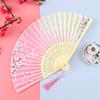 Silk Cloth Gold Edge Fans Chinese Traditional Dance Fan Chinese Style Fan Customized Handmade Folding Fan Decorative Fan