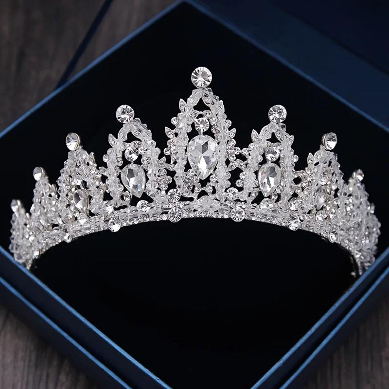 Luxury Crystal Tiaras And Crowns Rhinestone Prom Diadem Crown Tiara For Women Bridal Wedding Hair Accessories Jewelry Crown Gift