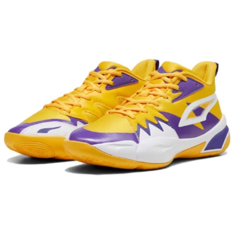 PUMA Genetics Slip Resistant Abrasion Resistant Low top Basketball Shoes Unisex Yellow 379905-05