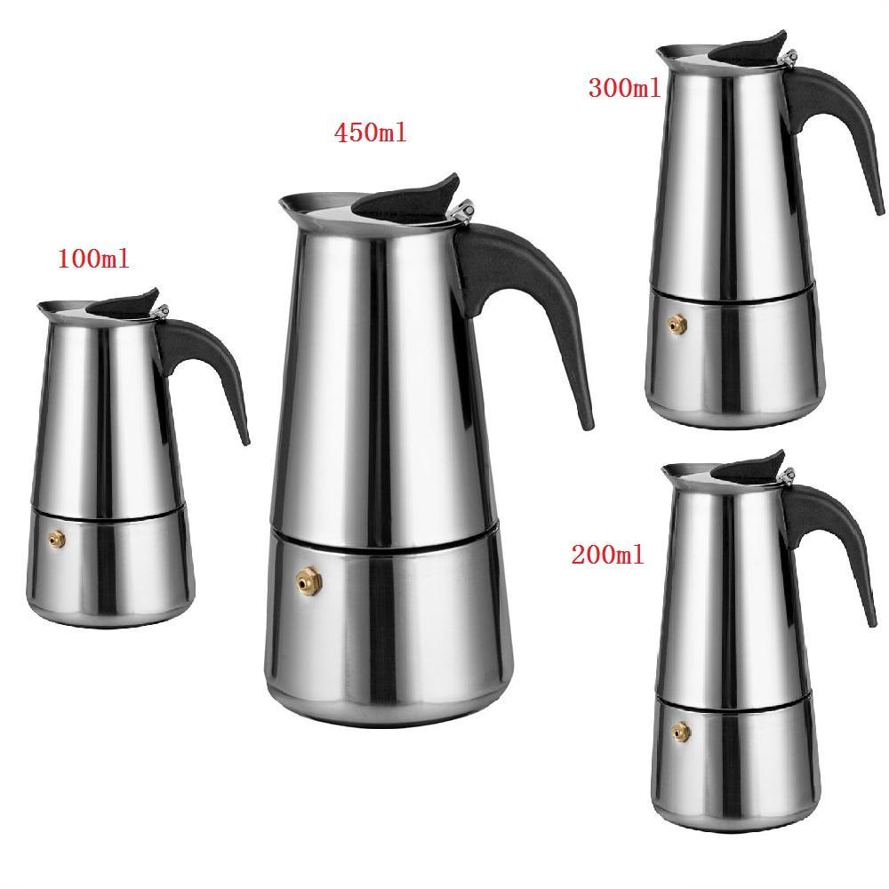 Stainless Steel Coffee Pot 2/4/6/9 Cups Moka Espresso Coffee Maker Percolator Pot