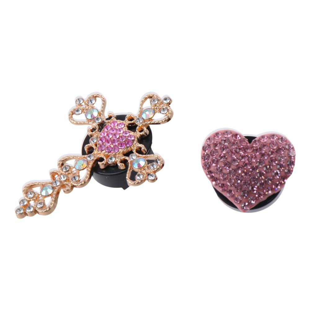 2 Pieces Cross & Heart Shape Car Vent Clips Bling Diamond Car Accessories  Serve As a Gift