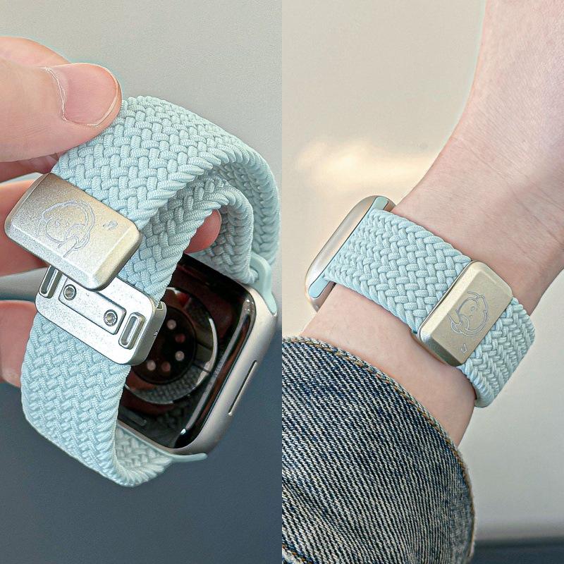 Music bear nylon woven magnetic strap for Apple S11 watch applewatchs1098SE cute wristband