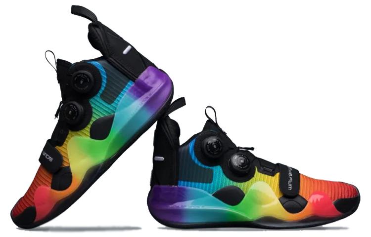 Li Ning WOW 8 Way Of Wade 8 Slip Resistant Coverage Support Rebound Mid top Basketball Shoes Men's Rainbow ABEP001-10