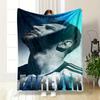 "Thank You Forever Portrait Warm Blanket Design - Blue Flannel Blanket for Bedroom, Living Room, Sofa, and Nap Sofas"