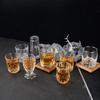 4pcs Wine Glass Set Glass Small Baijiu Liquor Cups One Mouthful Sake Wine Cup Flowered Ding Cups Imperial Cup Soju SGlass