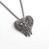 Titanium Angel Wings Skull Pendant Vintage Stainless Steel Cross Necklace Accessories For Men And Women