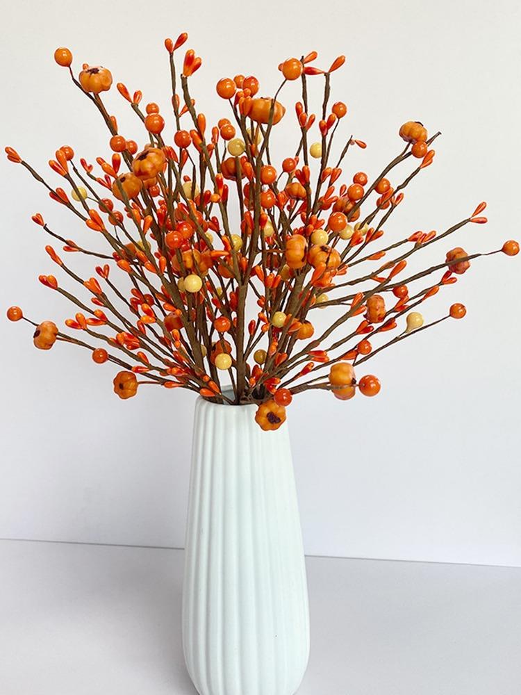 2 шт. искусственная осенняя ягода ветка тыквы осеннее цветочное растение для свадьбы на День благодарения домашний декор своими руками цветочная композиция