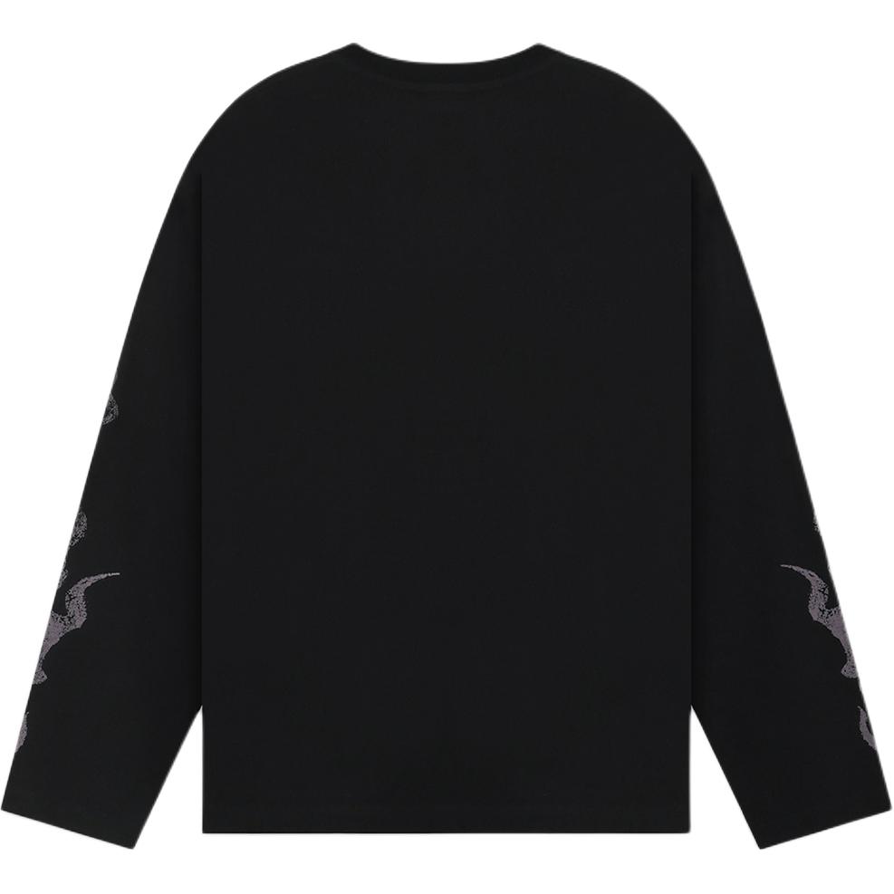 We11done Ss26 Back Hem Embroidered Logo Teddy Bear Long Sleeve T-Shirt Unisex Tops WD-TT1-26-776-U-BK
